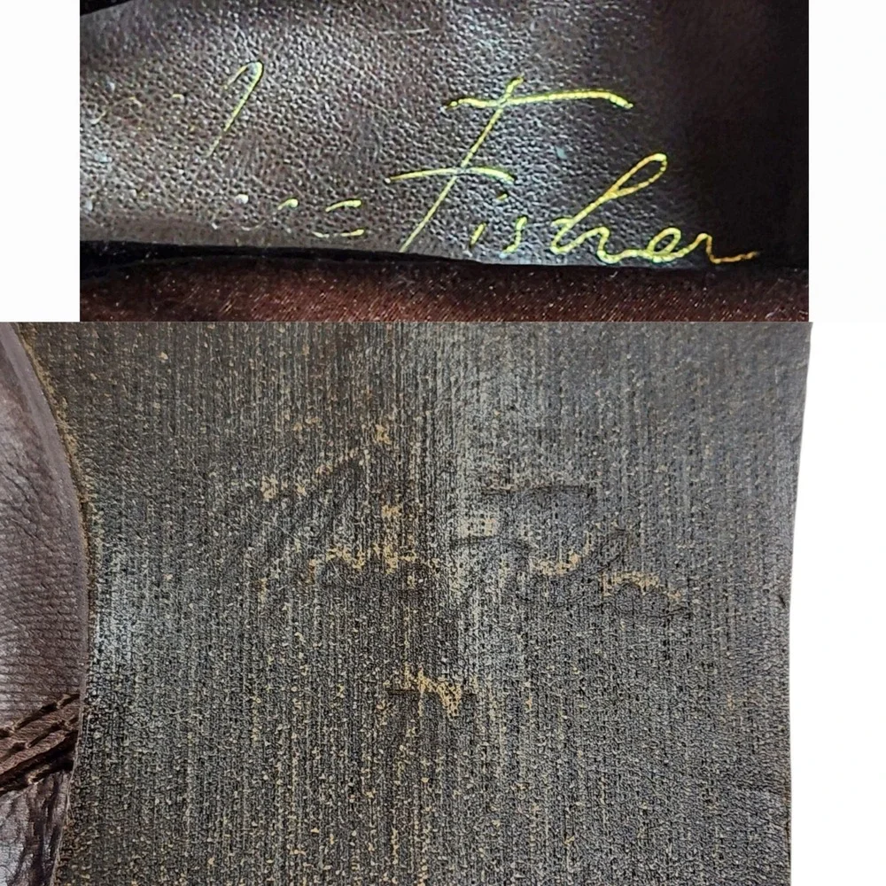 Marc Fisher Riding Boots 7M Women Stretch Zip Brown Leather Knee High Equestrian